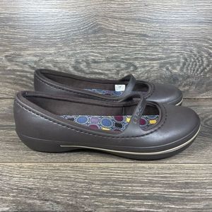 Crocs Crocband Winter Black Mary Jane Slip On Flats (11092) Women's 8